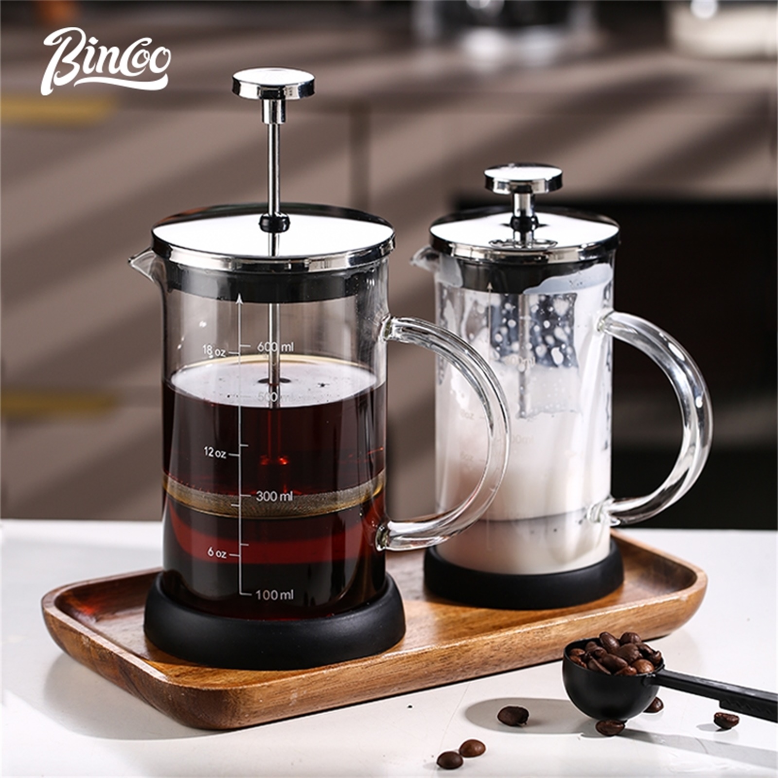 French Press Glass - Bincoo French Press Coffee Maker 350/600ml