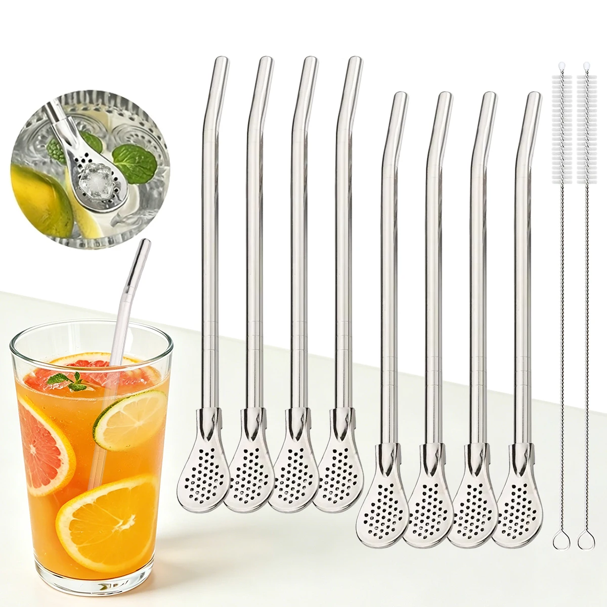 Coffee Tea Catering - 8pcs Filter Tea Straw Spoon Set