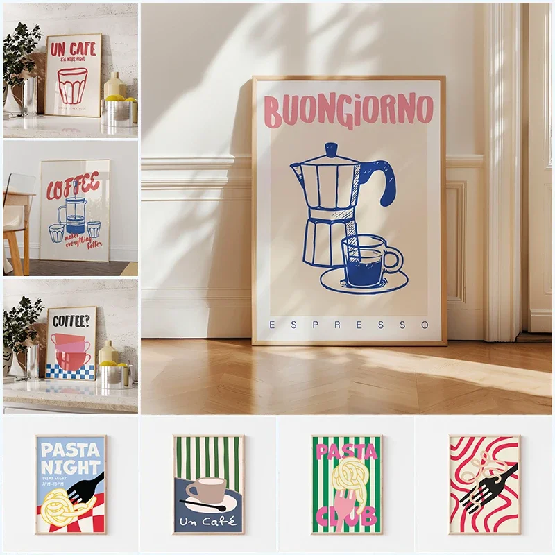 Coffee Tea Poster - 1 Piece Frameless Modern Fashion Retro