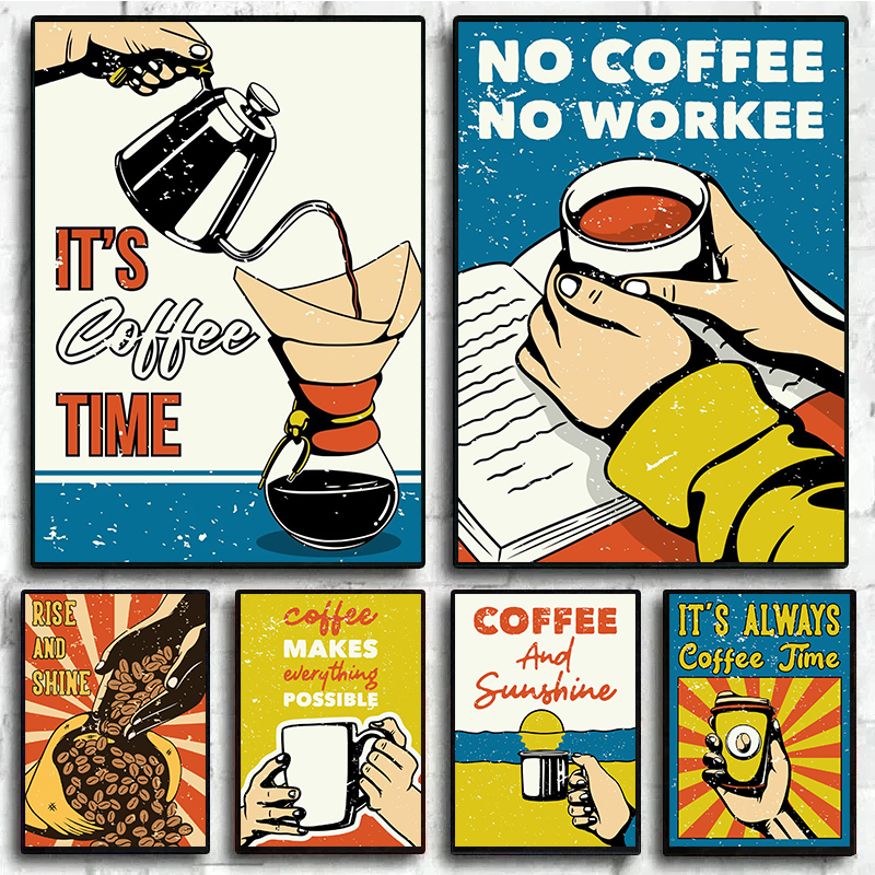 Coffee Tea Poster - American Style Vintage Tea Coffee Poster