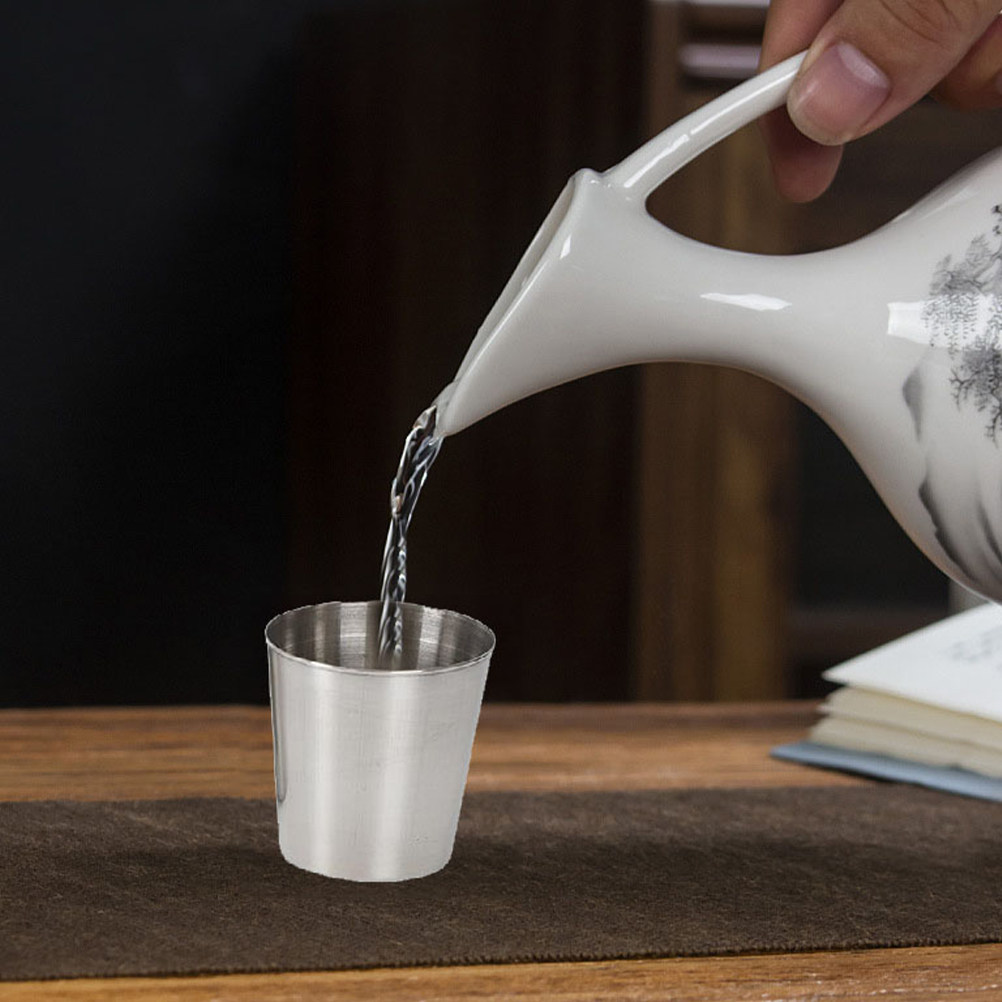 Coffee Tea Set - 1 set Portable Stainless Steel Shot