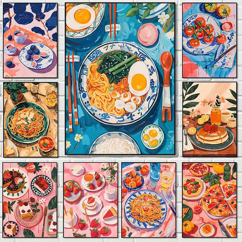 Coffee Tea Poster - Delicious Afternoon Tea Dessert Coffee Pizza