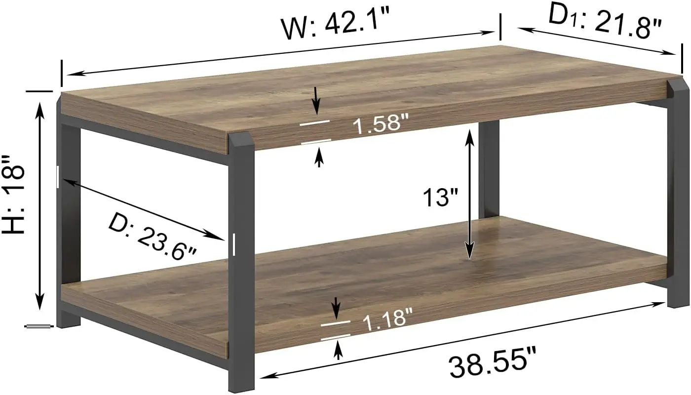 T And Tea Coffee - Hot-sellingHot-sellingModern Coffee Table Rustic Wood and