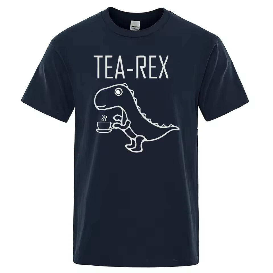 Men Women T-Shirts Tea Rex Fun - T And Tea Coffee บทวิจารณ์และราคา