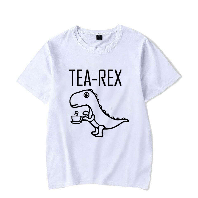 Men Women T-Shirts Tea Rex Fun - T And Tea Coffee บทวิจารณ์และราคา