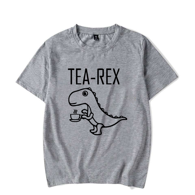 Men Women T-Shirts Tea Rex Fun - T And Tea Coffee บทวิจารณ์และราคา