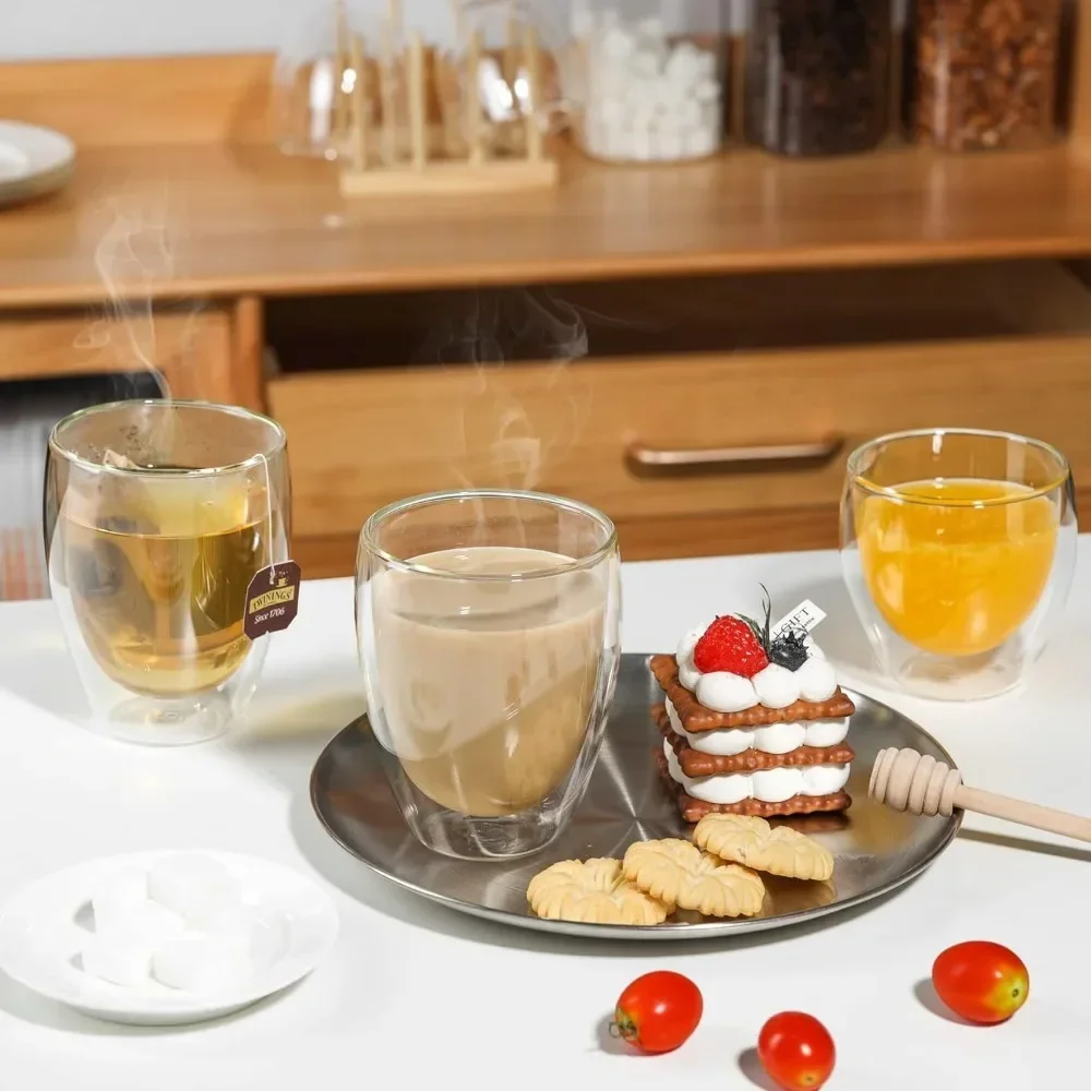 6 pcs Clear Double Wall Glass  - Coffee Tea Catering บทวิจารณ์และราคา