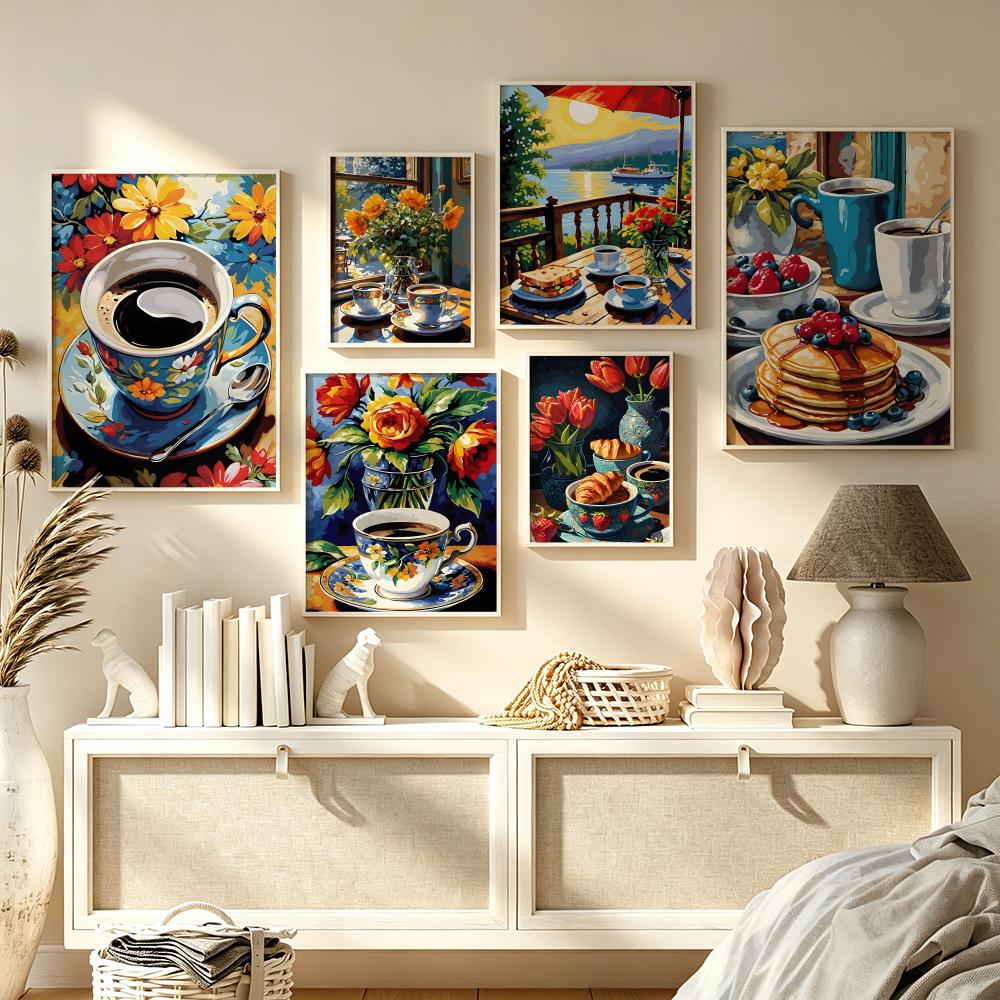 Afternoon tea coffee cup Poste - Coffee Tea Poster บทวิจารณ์และราคา