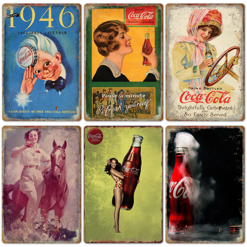 Vintage Cola Logo Metal Poster - Coffee Tea Poster บทวิจารณ์และราคา