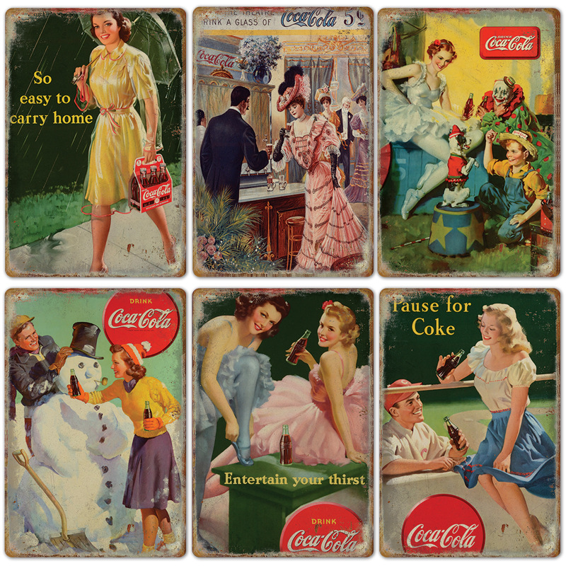 Vintage Cola Logo Metal Poster - Coffee Tea Poster บทวิจารณ์และราคา