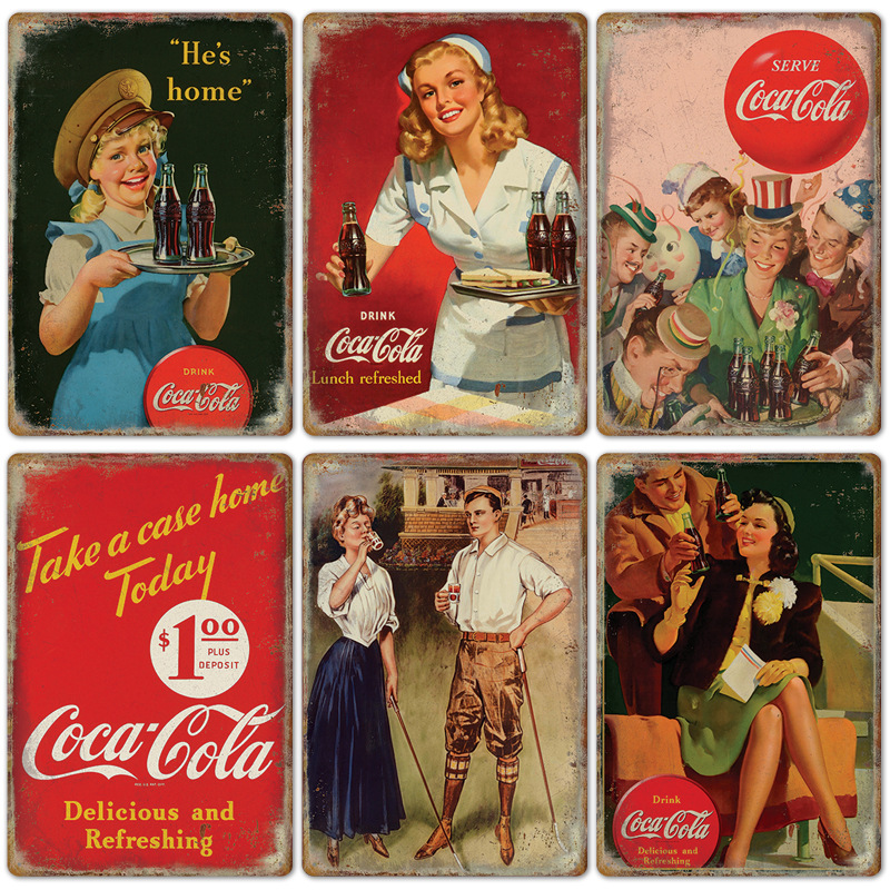 Vintage Cola Logo Metal Poster - Coffee Tea Poster บทวิจารณ์และราคา