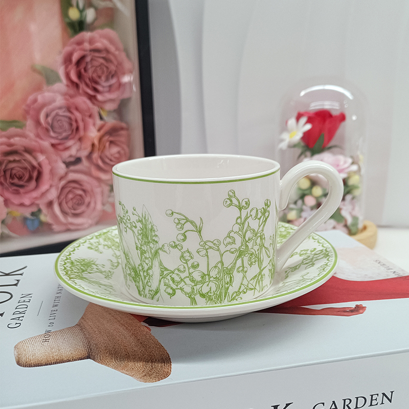 Vintage Green Lily of the Vall - Valley Tea And Coffee บทวิจารณ์และราคา