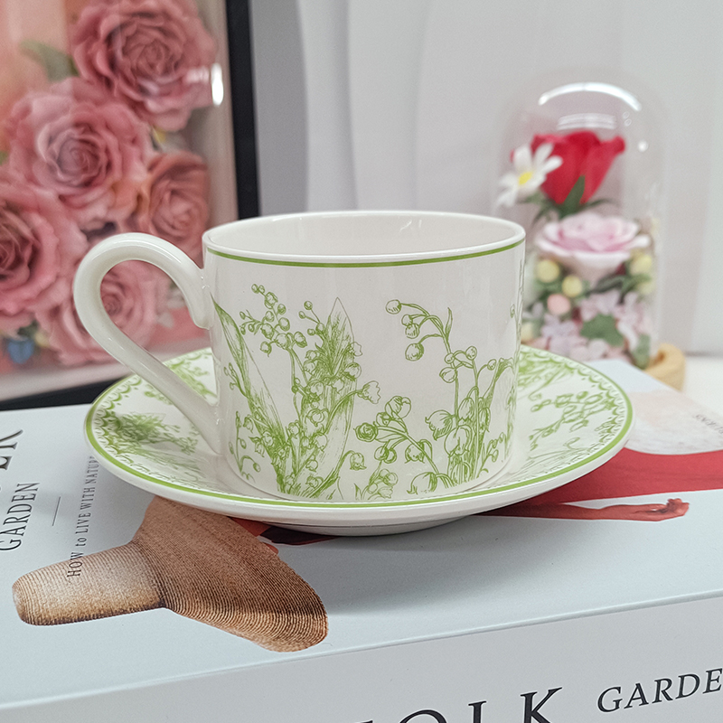 Vintage Green Lily of the Vall - Valley Tea And Coffee บทวิจารณ์และราคา