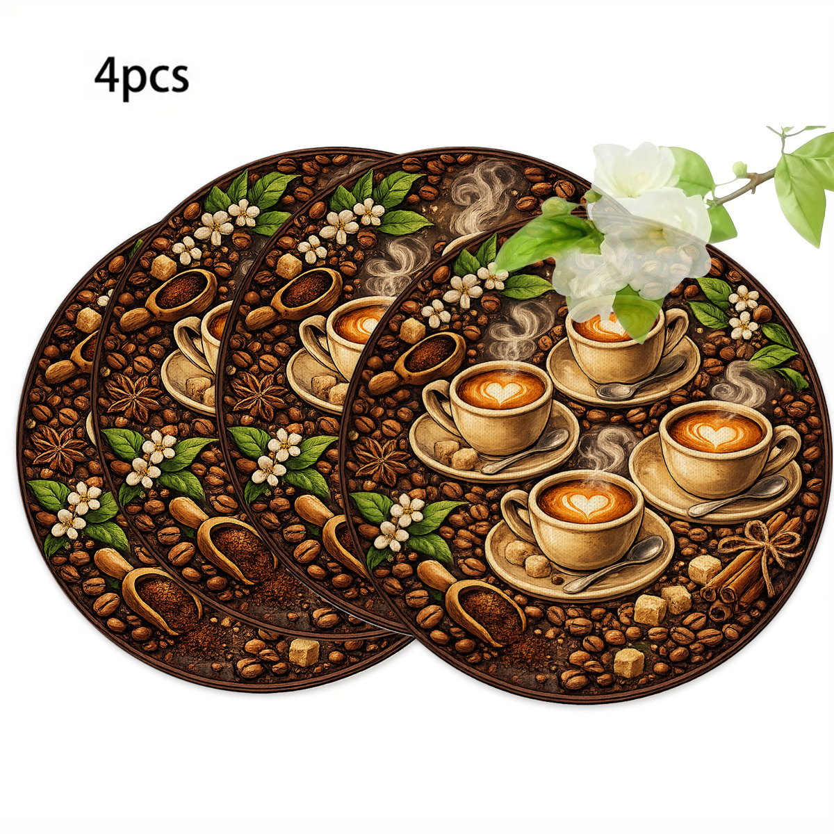 Vintage coffee themed placemat - Coffee Tea Set บทวิจารณ์และราคา