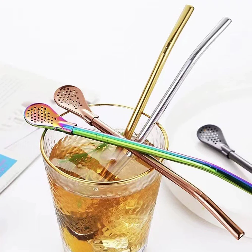 8pcs Filter Tea Straw Spoon Se - Coffee Tea Catering บทวิจารณ์และราคา