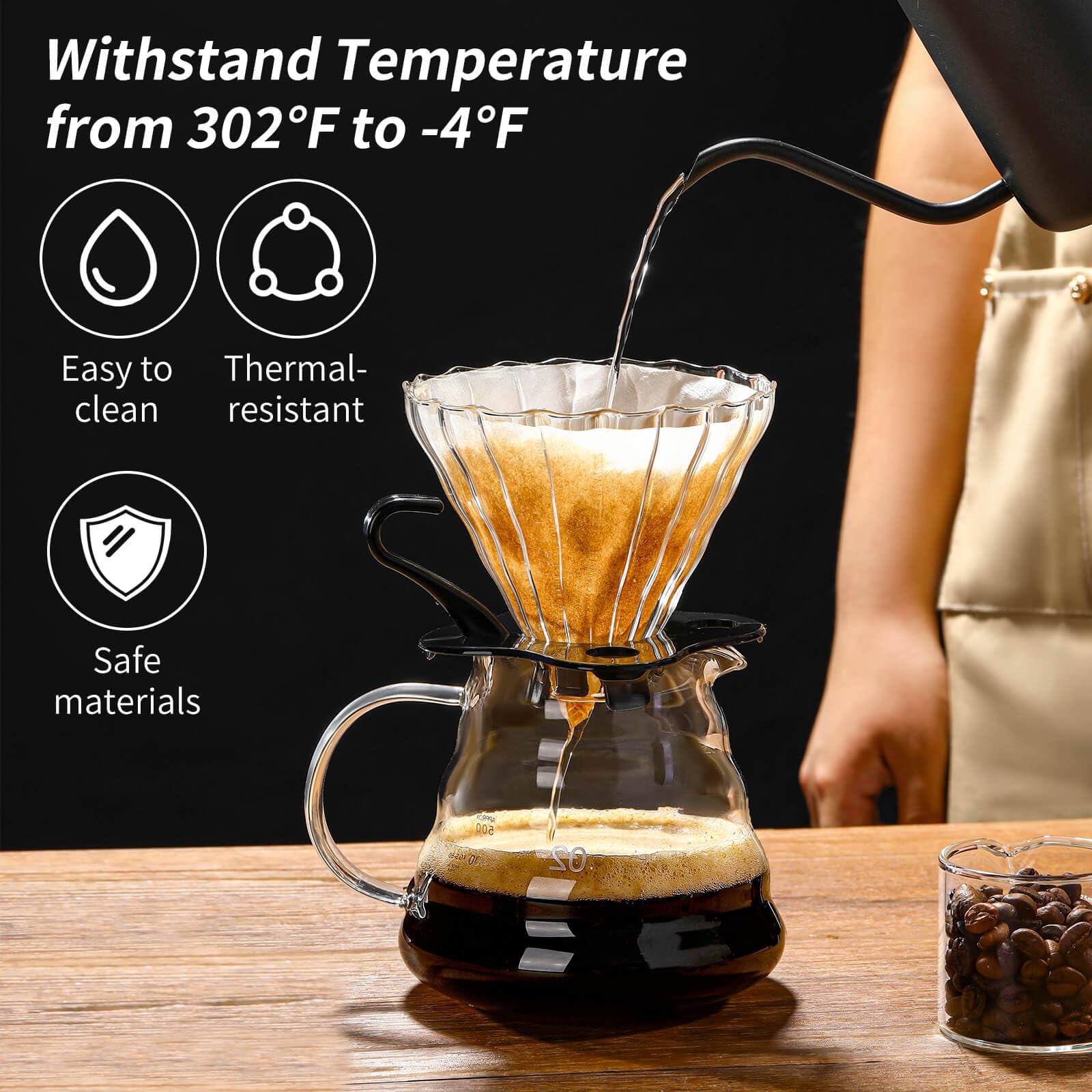 Glass Coffee Pot and Funnel Ha - French Press Glass บทวิจารณ์และราคา