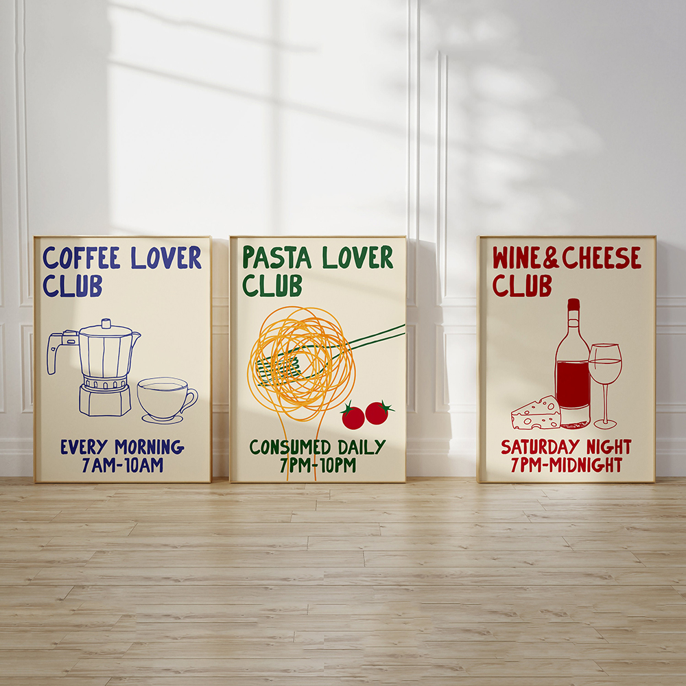 Hand Drawn Kitchen Moka Pot Co - Coffee Tea Poster บทวิจารณ์และราคา