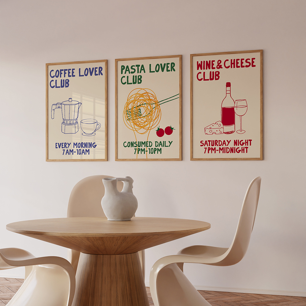 Hand Drawn Kitchen Moka Pot Co - Coffee Tea Poster บทวิจารณ์และราคา