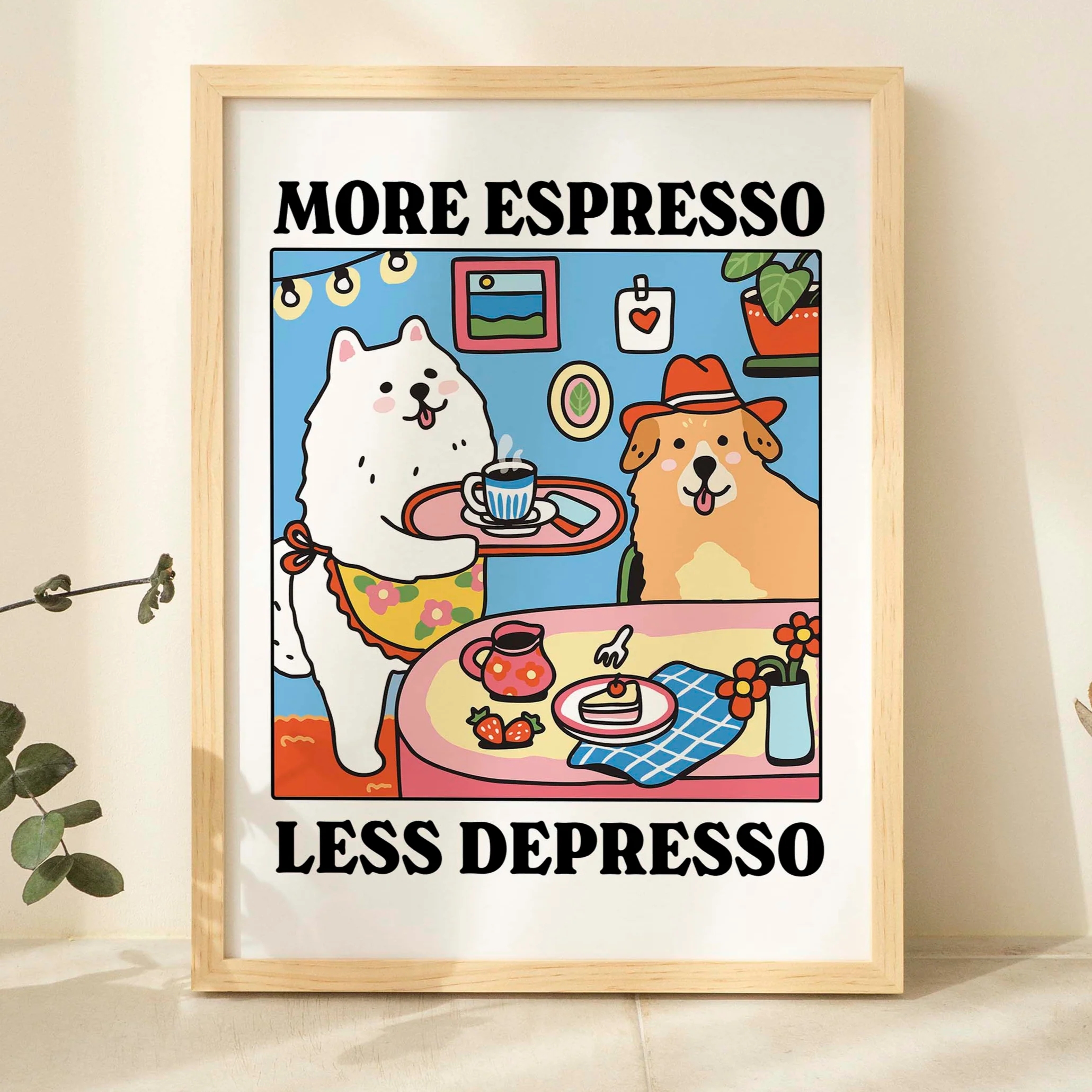 More Espresso Less Depresso Ca - Coffee Tea Poster บทวิจารณ์และราคา