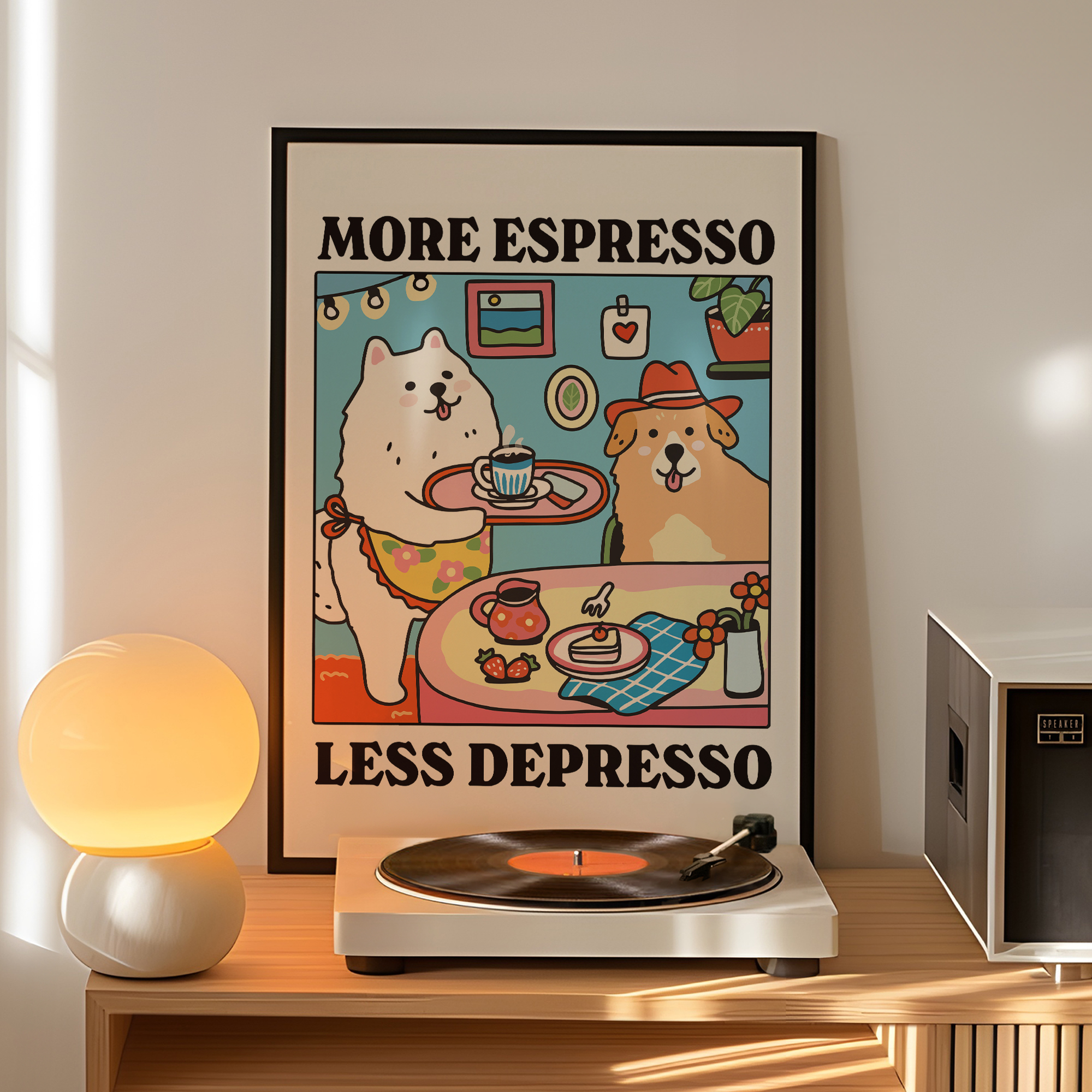 More Espresso Less Depresso Ca - Coffee Tea Poster บทวิจารณ์และราคา
