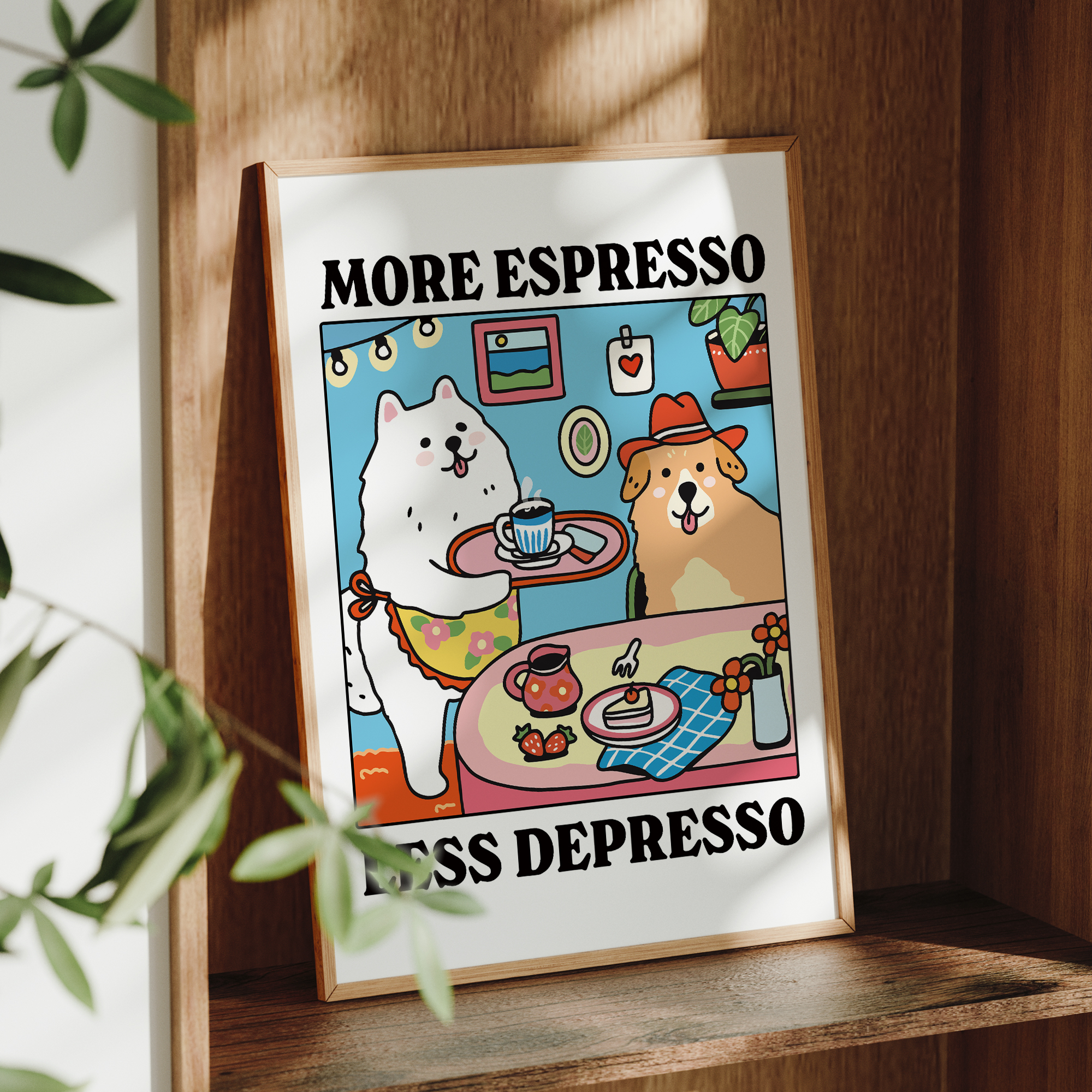More Espresso Less Depresso Ca - Coffee Tea Poster บทวิจารณ์และราคา