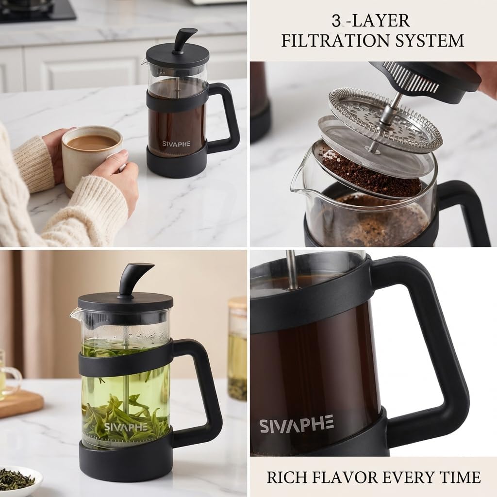 12oz French Press Coffee Maker - French Press Glass บทวิจารณ์และราคา