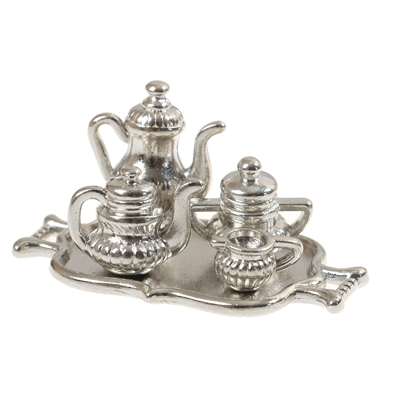 Dollhouse Miniature Silver Met - Young Tea Coffee บทวิจารณ์และราคา