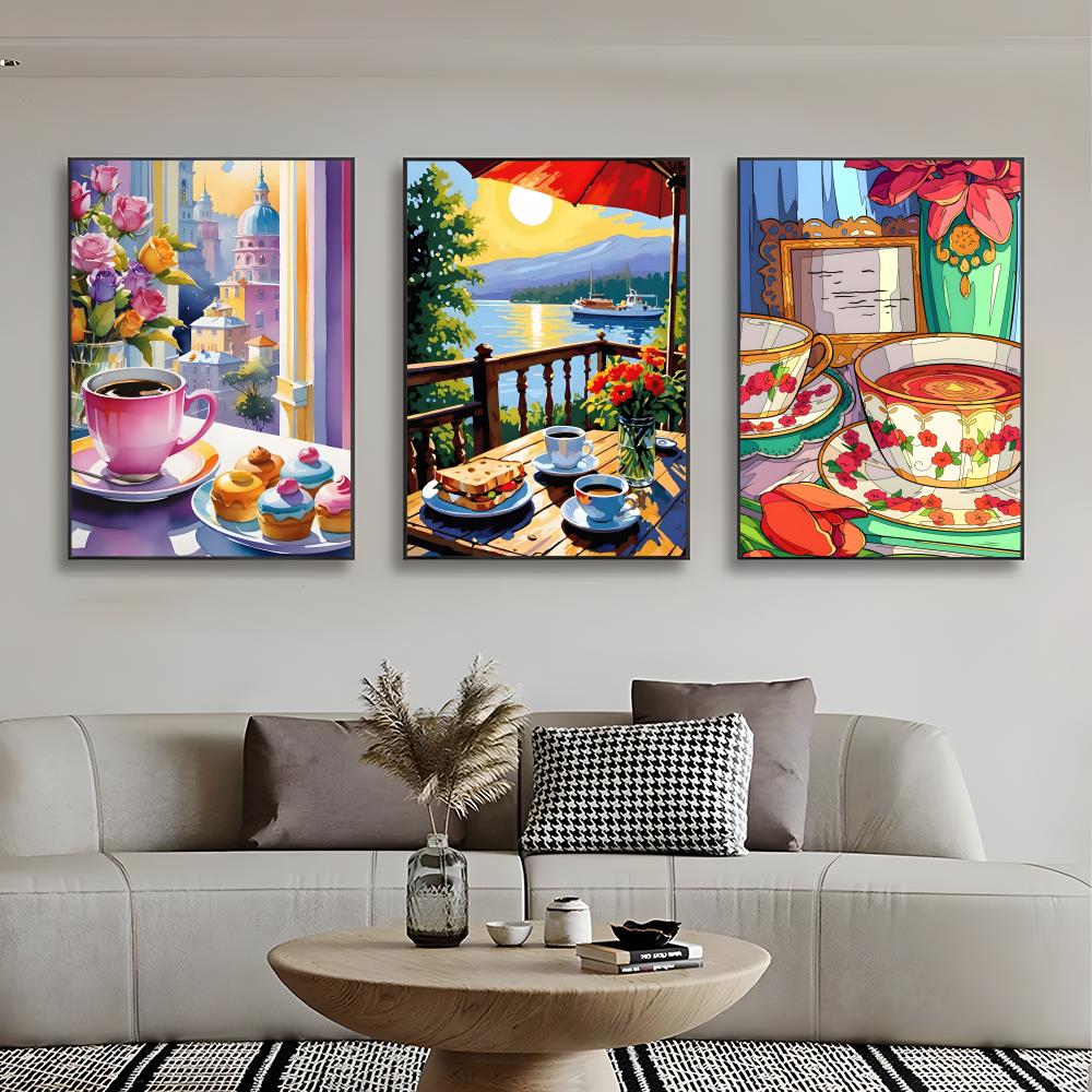 Sweet Cozy Delicate Art A-Afte - Coffee Tea Poster บทวิจารณ์และราคา