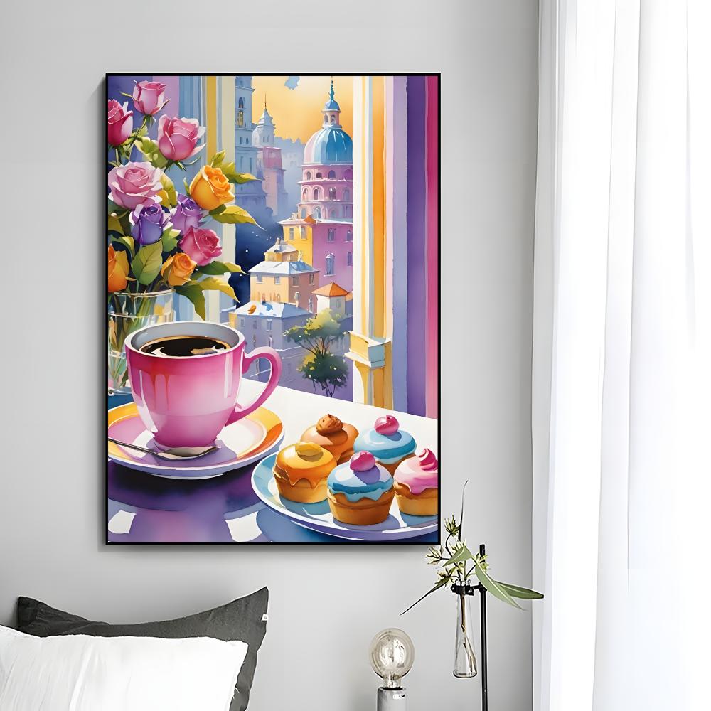 Sweet Cozy Delicate Art A-Afte - Coffee Tea Poster บทวิจารณ์และราคา