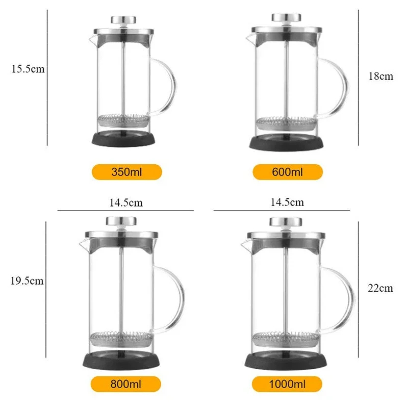 350-1000ML French Press Coffee - French Press Glass บทวิจารณ์และราคา