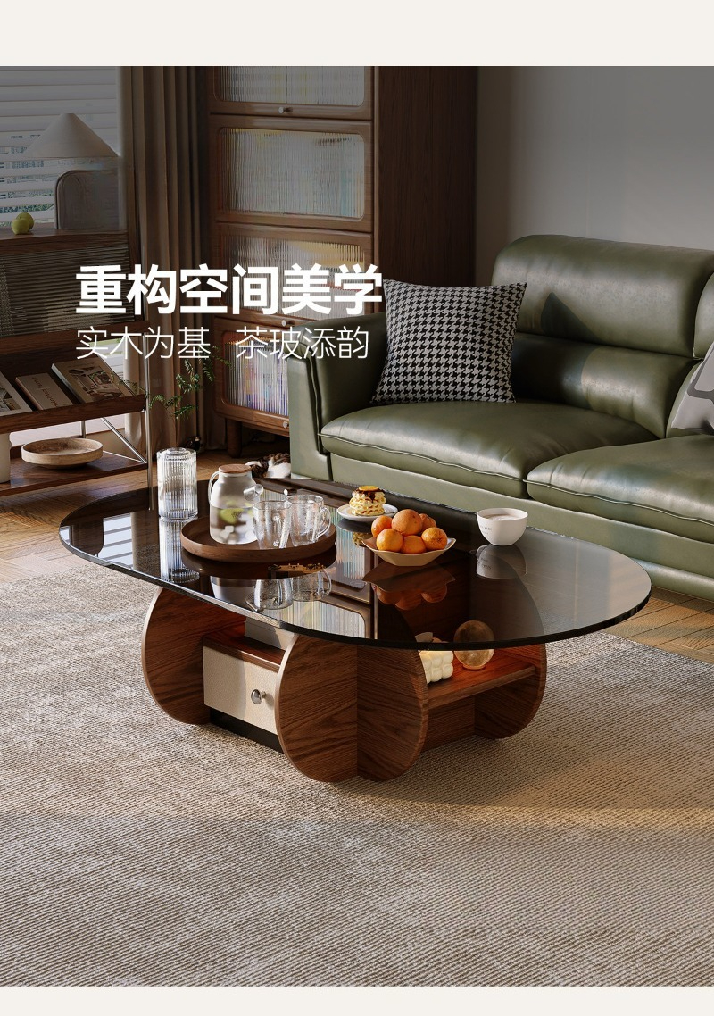 Small niche oval solid wood co - Young Tea Coffee บทวิจารณ์และราคา