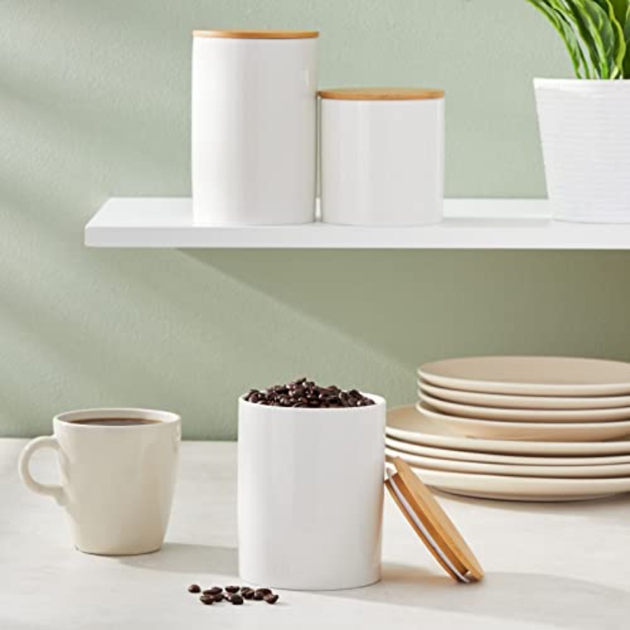 Ceramic Canisters - Coffee Can - Coffee Tea Set บทวิจารณ์และราคา