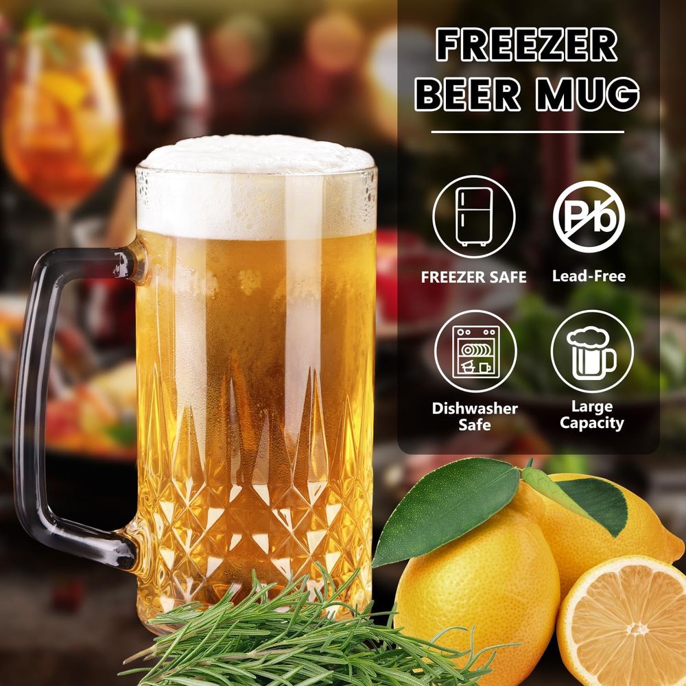 20 oz Heavy Glass Mugs Set of  - Coffee Tea Set บทวิจารณ์และราคา