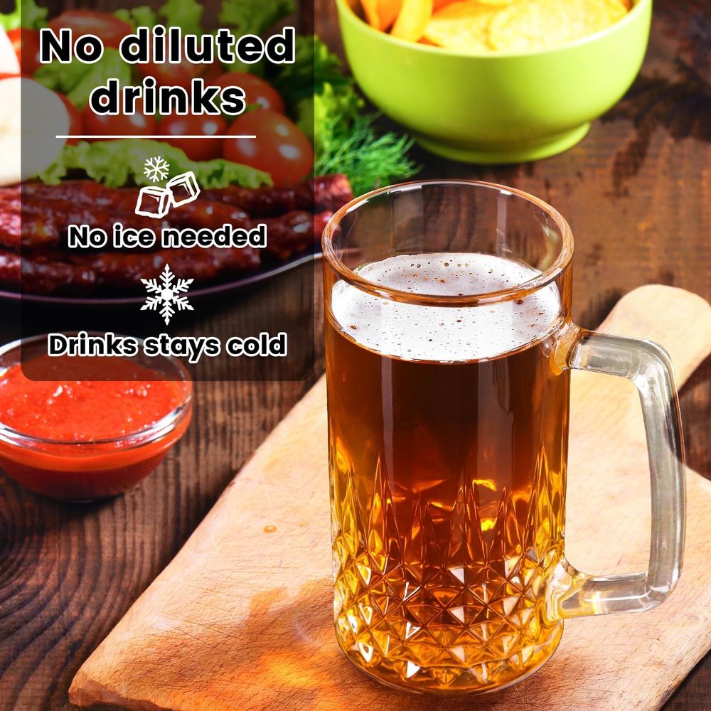 20 oz Heavy Glass Mugs Set of  - Coffee Tea Set บทวิจารณ์และราคา